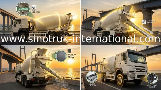 HOWO SINOTRUK camión mezclador de hormigón 10CBM 371HP 6X4 LHD estable y eficiente