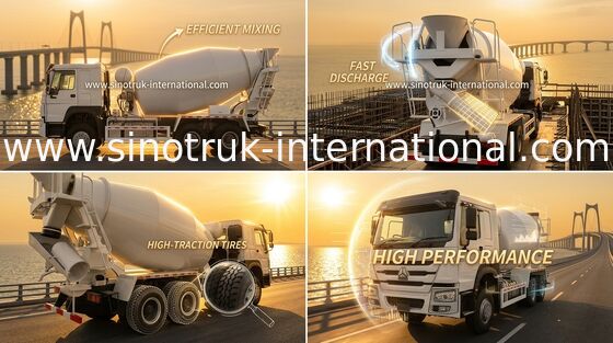 Camión de 10-20CBM 6 x 4 del mezclador concreto de Sinotruk Howo construcción 340Hp del euro 2