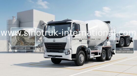 camión SINOTRUK HOWO A7 336HP 6X4 LHD ZZ5257GJBN3647N1 del mezclador concreto 9CBM