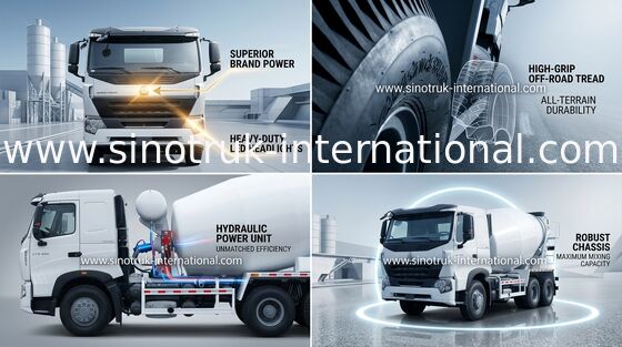 Camión concreto móvil de la mezcla, vehículo industrial RHD 6X4 del mezclador de cemento