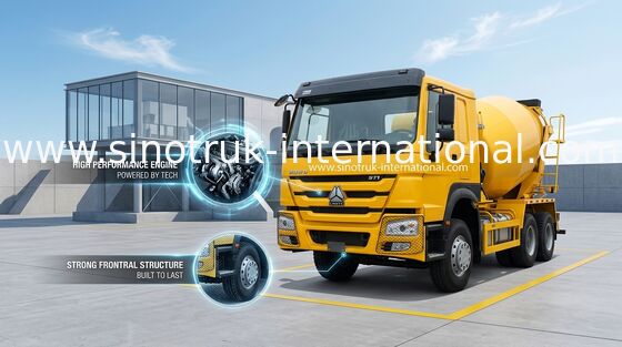 tipo de impulsión de 6x4 LHD camión 371HP del mezclador concreto de SINOTRUK HOWO