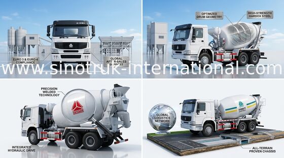 Camión SINOTRUK HOWO 10CBM 290HP 6X4 LHD ZZ5257GJBM3841W del mezclador concreto