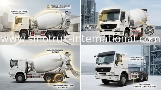Camión SINOTRUK HOWO 10CBM 336HP 6X4 LHD ZZ5257GJBN3841W del mezclador concreto