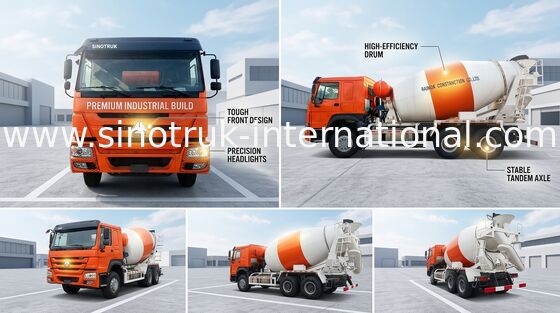 el camión concreto 371hp 10 de la mezcla lista de 3C Sinotruk Howo rueda Lhd 6x4