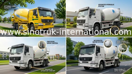Camión SINOTRUK HOWO 12CBM 336HP 6X4 LHD ZZ5257GJBN4048W del mezclador concreto
