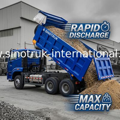 Potente versátil HOWO 6x4 380HP camión azul con 20CBM caja de carga cuadrada y impermeable lonas Flip Cove