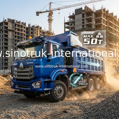 SINOTRUK HOHAN NEW HOWO 30 - 40 toneladas RHD 10 ruedas Tarpaulin para la construcción azul de alta eficiencia de elevación y descarga