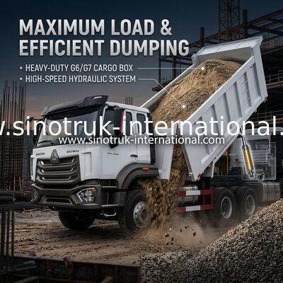SINOTRUK HOHAN HOWO 380HP LHD camión de descarga con tirador 6X4 caja de carga de estilo patrón