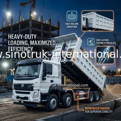 SINOTRUK HOWO 380HP camión de descarga de volante 12 ruedas LHD 31 toneladas 20-30CBM V7-X Cabina