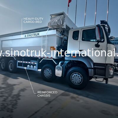 Sinotruk HOHAN Nuevo HOWO 8X4 camión de descarga 380hp 12 ruedas blanco H77L ZZ3317V386JB1R tipo U