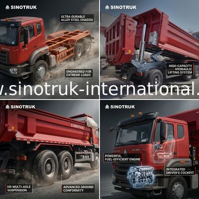 Sinotruk Hohan Nuevo camión N7 8 × 4 12 ruedas 380hp Lhd o Rhd con contenedor tipo U de lonas