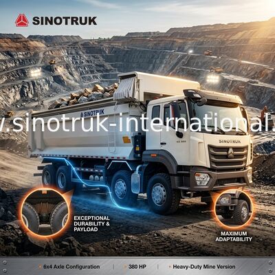 Sinotruk Hohan Nuevo camión N7 6 × 4 10 ruedas 380hp RHD U Tipo de lonas automáticas