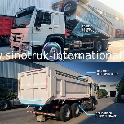 Sinotruk Howo camión de descarga de tiradores 400hp 6 × 4 bandeja en forma de U con lonas automáticas