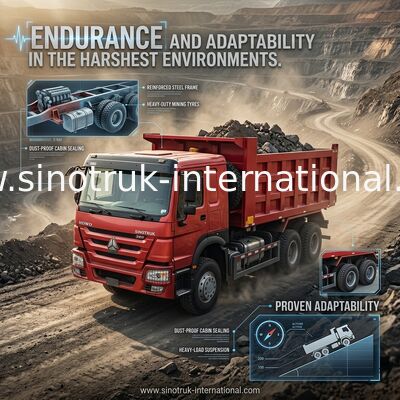 SINOTRUK HOWO 380HP LHD camión de descarga con tirador 6X4 ROJO