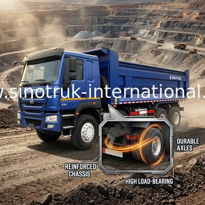 RHD 8×4 12 ruedas ZZ3317V3847B1R Alta potencia Bajo consumo de combustible380HP Camión de retroceso HOWO azul