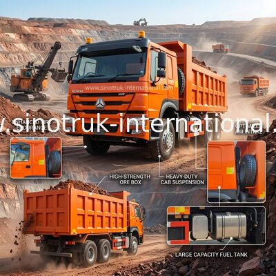 400 CV Orange HOWO Camión con remate RHD 6×4 10 ruedas Alta potencia