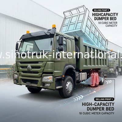 RHD 6×4 10 ruedas ZZ3257V3847B1R 400 CV Green HOWO camión de remate de alta potencia