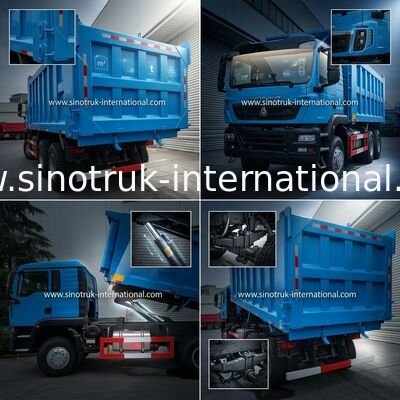 Ruedas azules HOWO Tipper Dump Truck High Horsepower 371HP de LHD 6×4 10