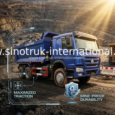 Conducción completaConsumo de combustible bajo 380HP Camión de retroceso HOWO azul RHD 6 × 6 10 ruedas
