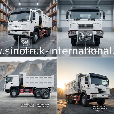 Sinotruk Howo Dump Truck 6 × 6 con tracción en todas las ruedas 10 ruedas 380 CV
