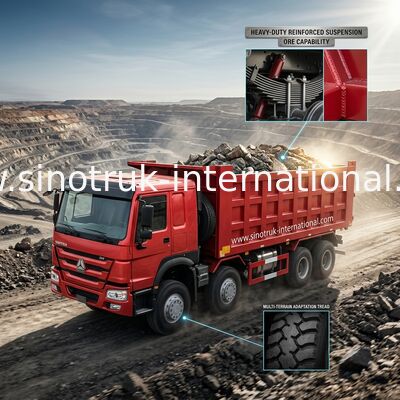 Ruedas rojas del camión volquete 400hp 12 de SINOTRUK HOWO 8X4
