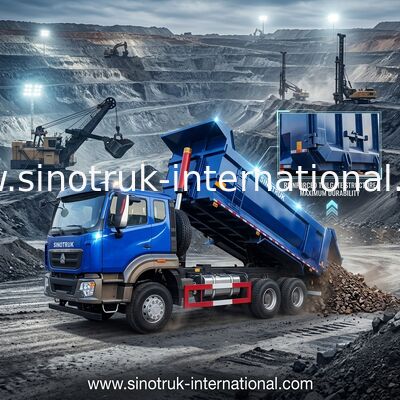 SINOTRUK HOWO camión de descarga con volante 6 × 4 10 ruedas RHD 380HP U Tipo 1 luz de advertencia