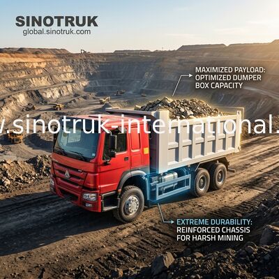 Sinotruk Howo camión de descarga con tirador 400hp 6 × 4 20CBM cilindro hidráulico de elevación frontal