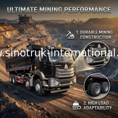 Negro Tipper Dump Truck For Construction de SINOTRUK HOHAN 8×4