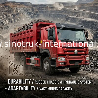 Camión volquete rojo de HOWO SINOTRUK carga 25 de 10 - 25 metros cúbicos - 40t ZZ3257N3847A