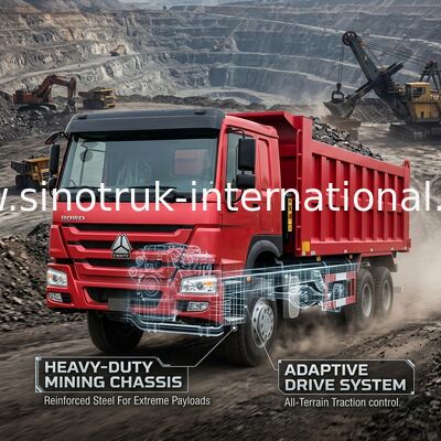 Explotación minera del × 4 de Sinotruk Howo Tipper Dump Truck 12Wheels 400Hp 8