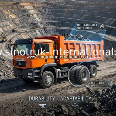 Sinotruk anaranjado Howo 6 x 4 Tipper Dump Truck New 371HP LHD