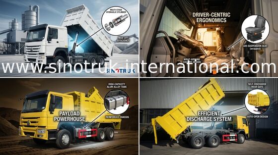 Sinotruk 400hp de Howo 6 x 4 10 de las ruedas elevación media de Tipper Dump Truck