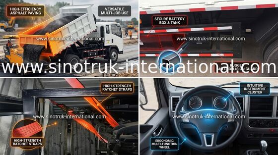 Impulsión de Euro2 116hp Tipper Dump Truck Right Hand