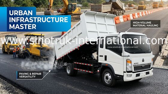 Negocio de construcción Tipper Dump Truck Sinotruk Howo 116hp
