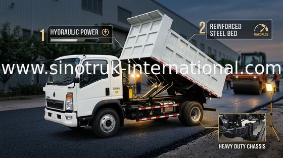 Camiones volquete de servicio liviano 4×2 Rhd de Sinotruk Howo 8 toneladas 116hp