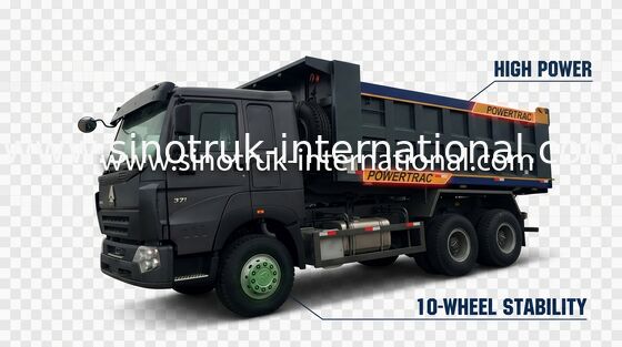 Camión volquete LHD de camión volquete pesado de 371HP 30 - 40 del volquete de las mercancías de la construcción del cargamento toneladas