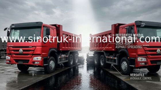 El camión volquete 336HP 6X4 RHD de Sinotruk Howo de la minería 30 toneladas de blanco/rojo/se pone verde
