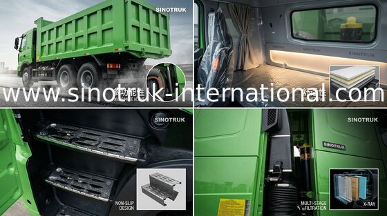 De SINOTRUK HOWO del camión volquete A7 de RHD 6X4 del sistema 30 - 40 toneladas hydráulicas de elevación delanteras