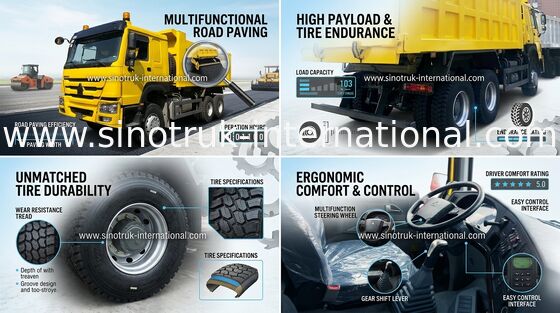 Explotación minera de la construcción usando el camión volquete SINOTRUK HOWO de 290HP LHD 6x4