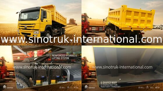 Camión volquete de elevación delantero 4×2, 4×4, 6×2, 6×6 del volquete que conduce bastante fuerte el motor