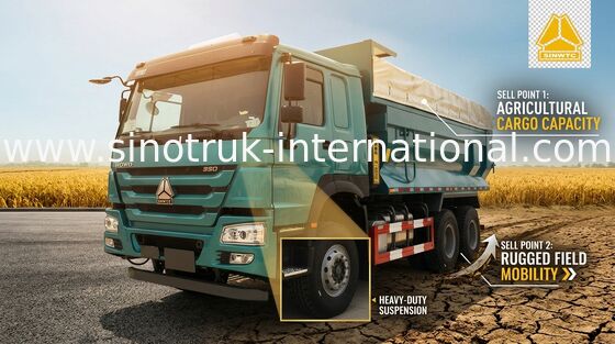 25 toneladas de 6x4 Sinotruk Howo del camión volquete WD615.47 371HP de volante ajustable