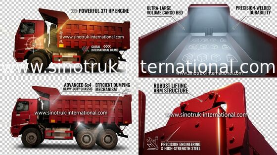 Camión volquete del volquete de la construcción de la hidroelectricidad, camiones volquete de la explotación del cabón de SINOTRUK