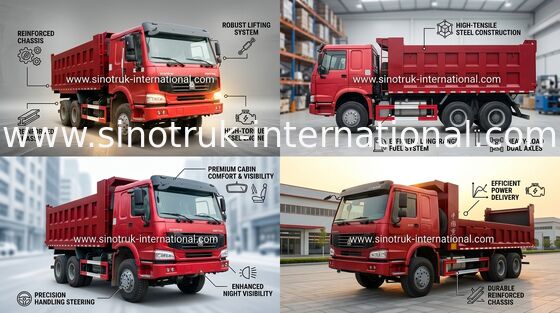 Mercancías ZZ3257N3647A de la carga 30tons del camión volquete 6X4 10-25cbm del volquete de SINOTRUK HOWO