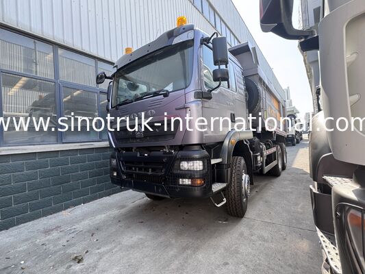 SINOTRUK HOWO TX Modelo 371HP LHD camión de descarga con tirador 6X4 Con luces de advertencia tipo U Color gris