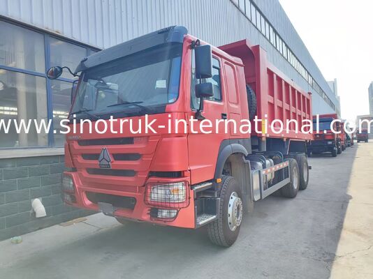 Camión rojo de 6*4 de carga pesada 20 metros cúbicos 371 CV Motor, carga útil de 40-50 toneladas para el transporte de minas