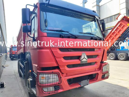 Camión rojo de 6*4 de carga pesada 20 metros cúbicos 371 CV Motor, carga útil de 40-50 toneladas para el transporte de minas