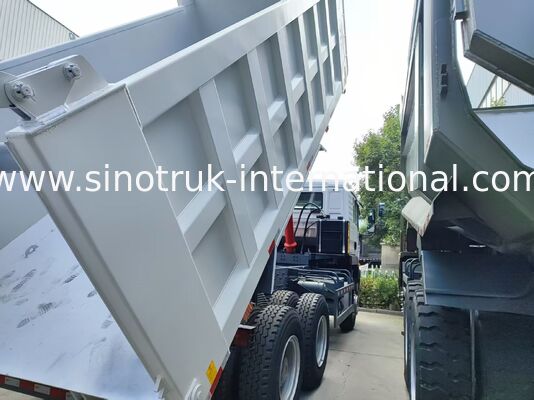 White HOWO TX 6×4 Front Lifting Tipper Truck, 20CBM Cargo Box, Max 50 Tons Heavy Load Capacity