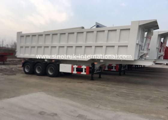 Del volquete camión de remolque de alta velocidad semi para minar y la construcción 25-45 CBM