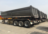 Cargo plano del transporte del remolque del color del camión hidráulico negro de 3 árboles semi