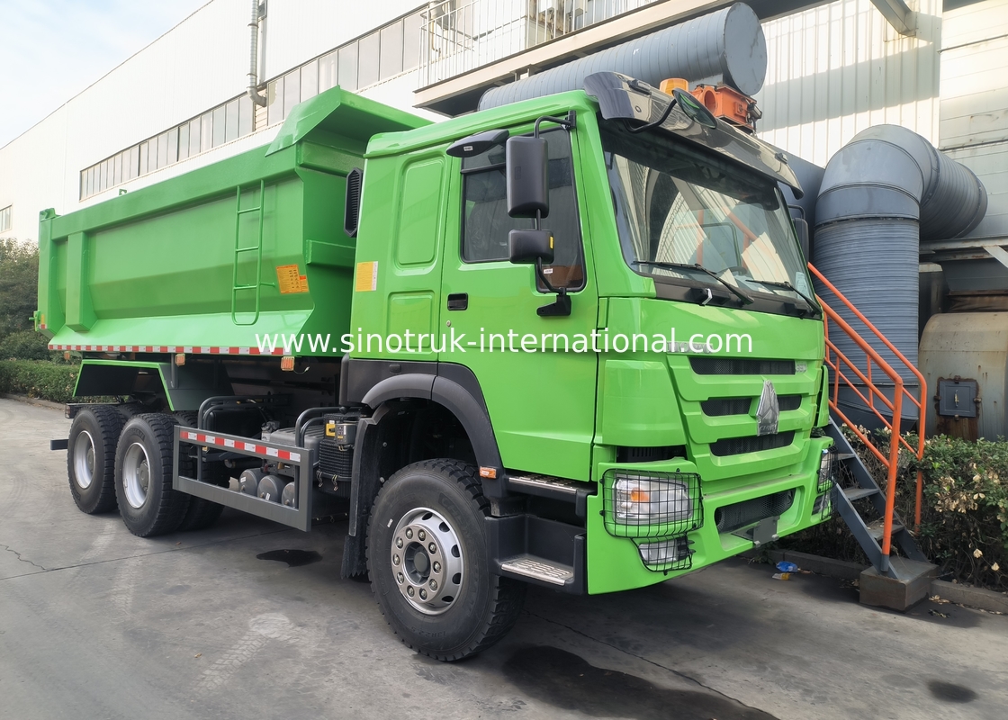 Sinotruk Howo camión de descarga de tiradores 380hp 6 × 4 U Forma de carga cuerpo de color verde